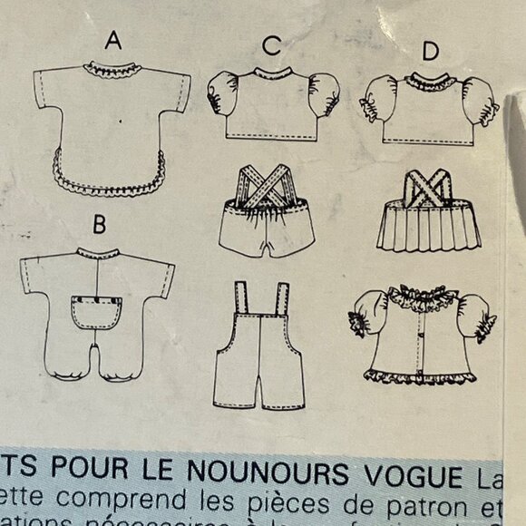 Vogue 621 & 622 Linda Carr 15" Baby Bears and Baby Bear Clothes Patterns  Uncut - Picture 9 of 10